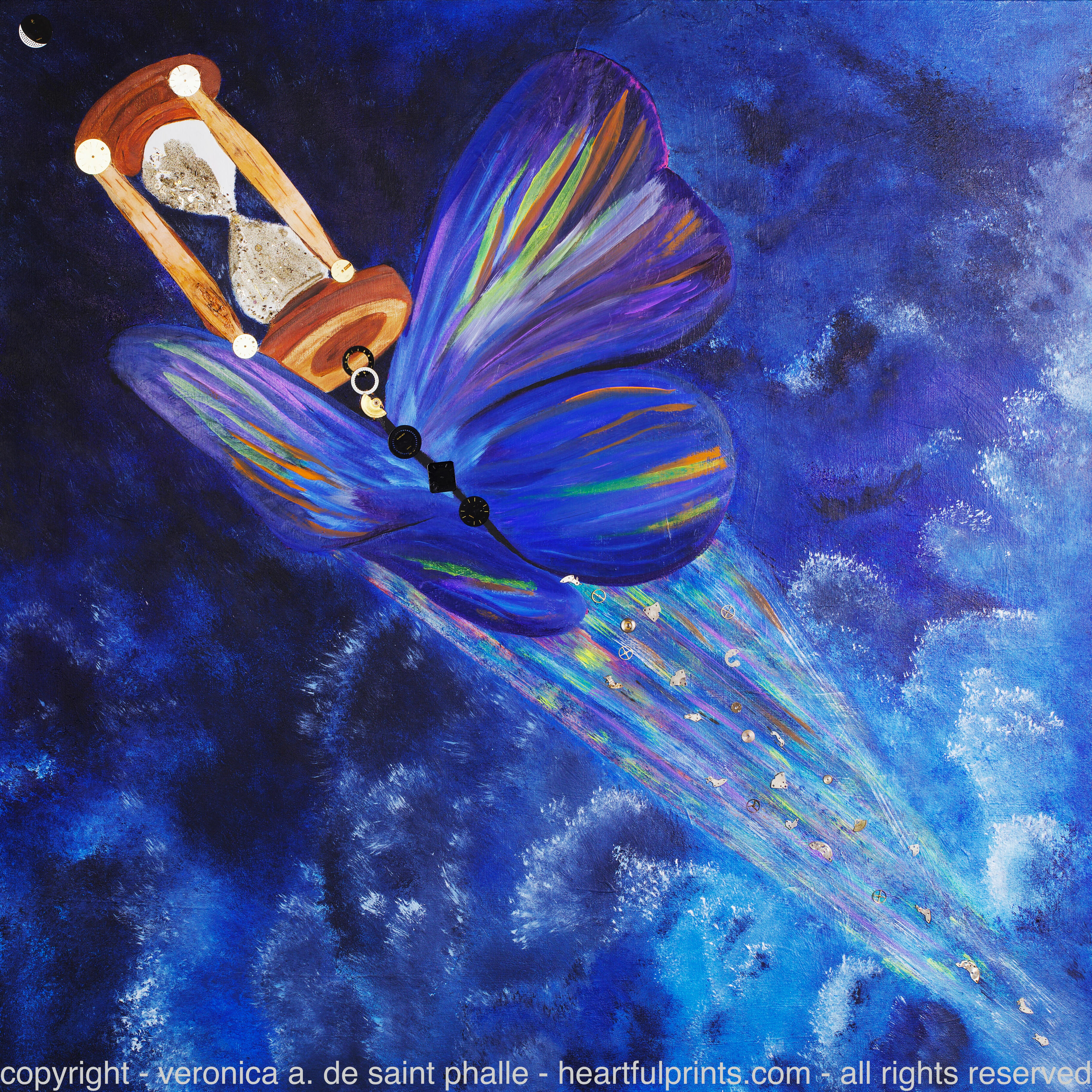 Veronica de Saint Phalle - “Time Flies” - original acrylic painting on canvas.